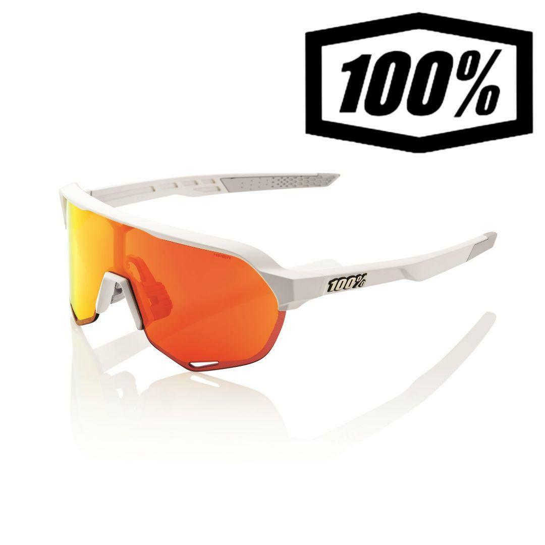 100% S2 ホワイト レッドミラーレンズ ワンハンドレッド サングラス