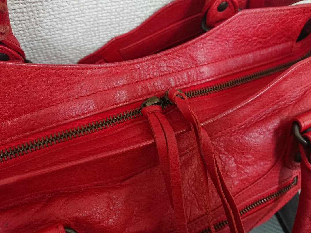 B バレンシアガ 2WAY ザ・シティ The City エディターズバッグ 赤