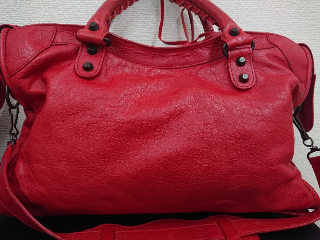 B バレンシアガ 2WAY ザ・シティ The City エディターズバッグ 赤