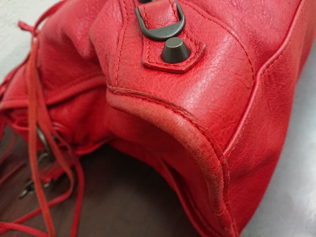 B バレンシアガ 2WAY ザ・シティ The City エディターズバッグ 赤