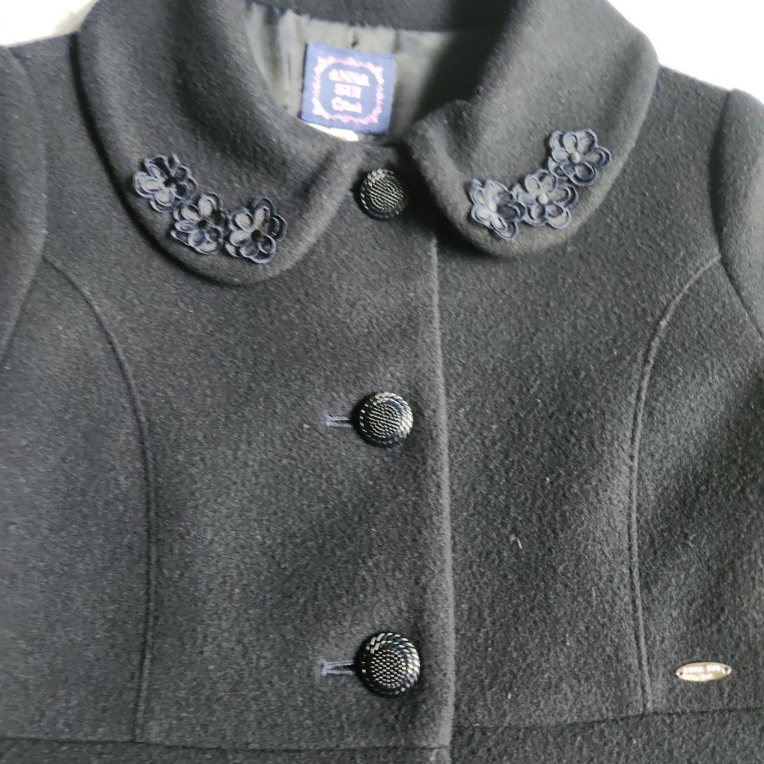 【おつち】Anna Sui Mini ネイビー・ウールコート 150cm