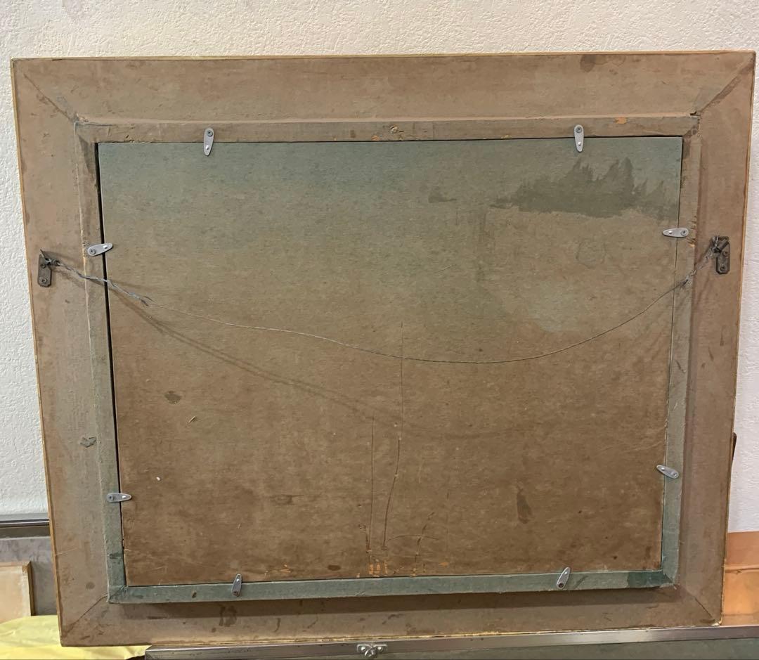 絵画　額装　油彩肉筆画　真作　中西利雄『バラ』F6サイズ　アンティーク額装