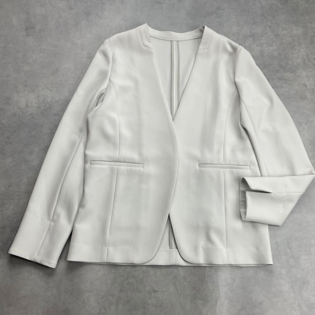 極美品　ソージュ　SOÉJU　ノーカラージャケット　ライトグレー　Lサイズ