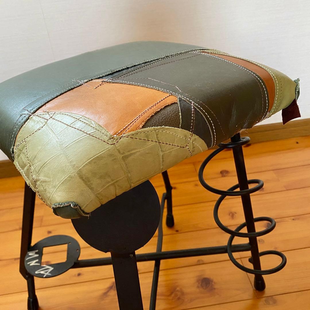 スツール KINTA STUDIO 曽田耕 アイアン レザー