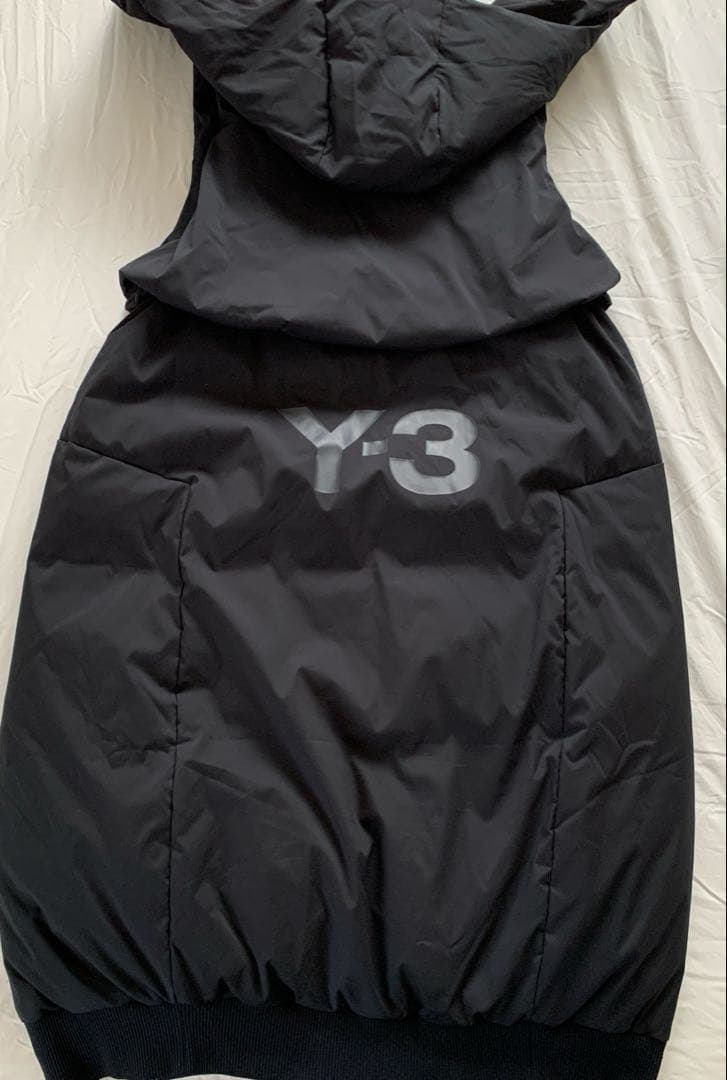 ヨウジヤマモト Y-3 ワイスリー　ロングダウンベスト　フード付コート