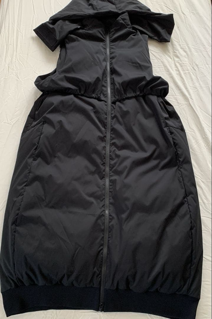 ヨウジヤマモト Y-3 ワイスリー　ロングダウンベスト　フード付コート