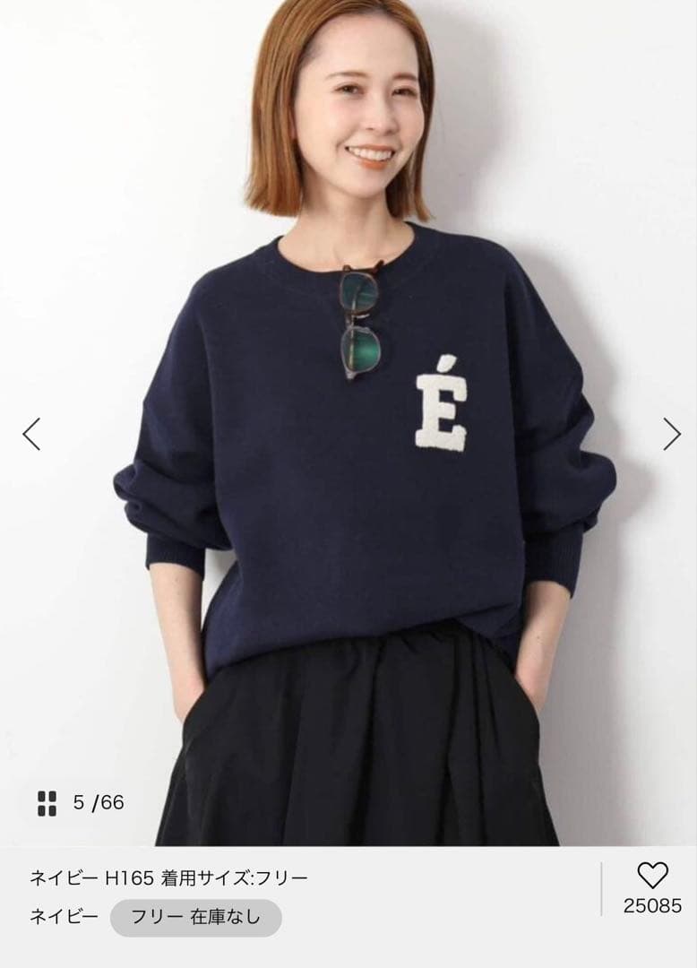 SLOBE IENAサガラ刺繍スウェットライクニット