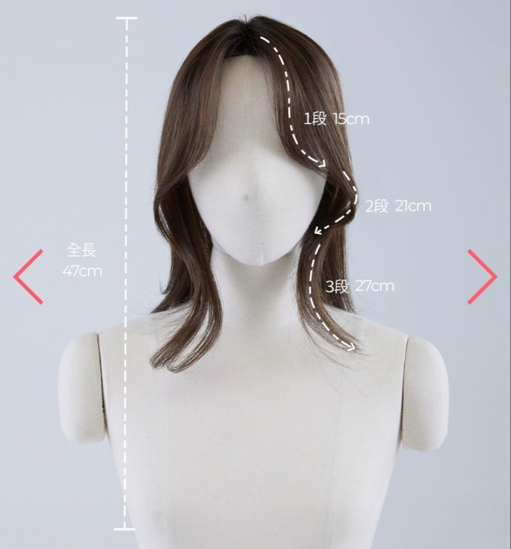 ピンクエイジ　手植えトップカバー) サイドバング ルーズCカール モースト原糸