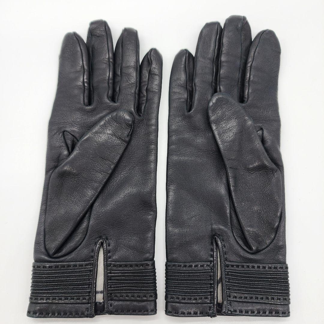 【 高級ラムスキン 】 エルメス　手袋　レザーグローブ　Ｈロゴ　ゴールド金具