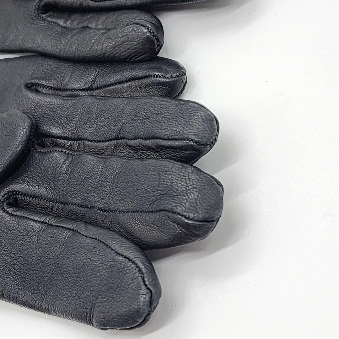 【 高級ラムスキン 】 エルメス　手袋　レザーグローブ　Ｈロゴ　ゴールド金具