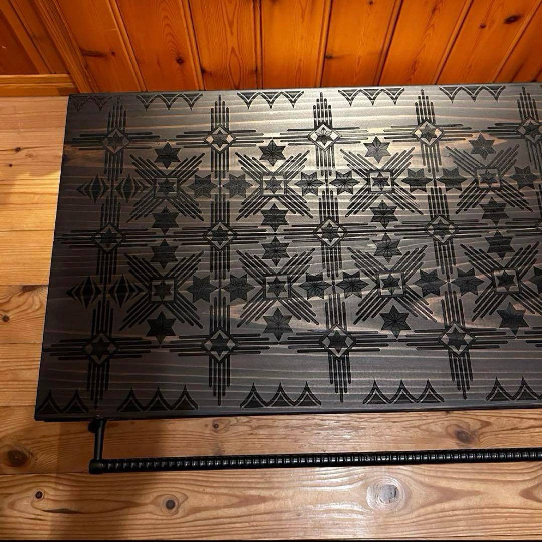 No.542 アイアンローテーブル オルテガテーブル　ネイティブ柄