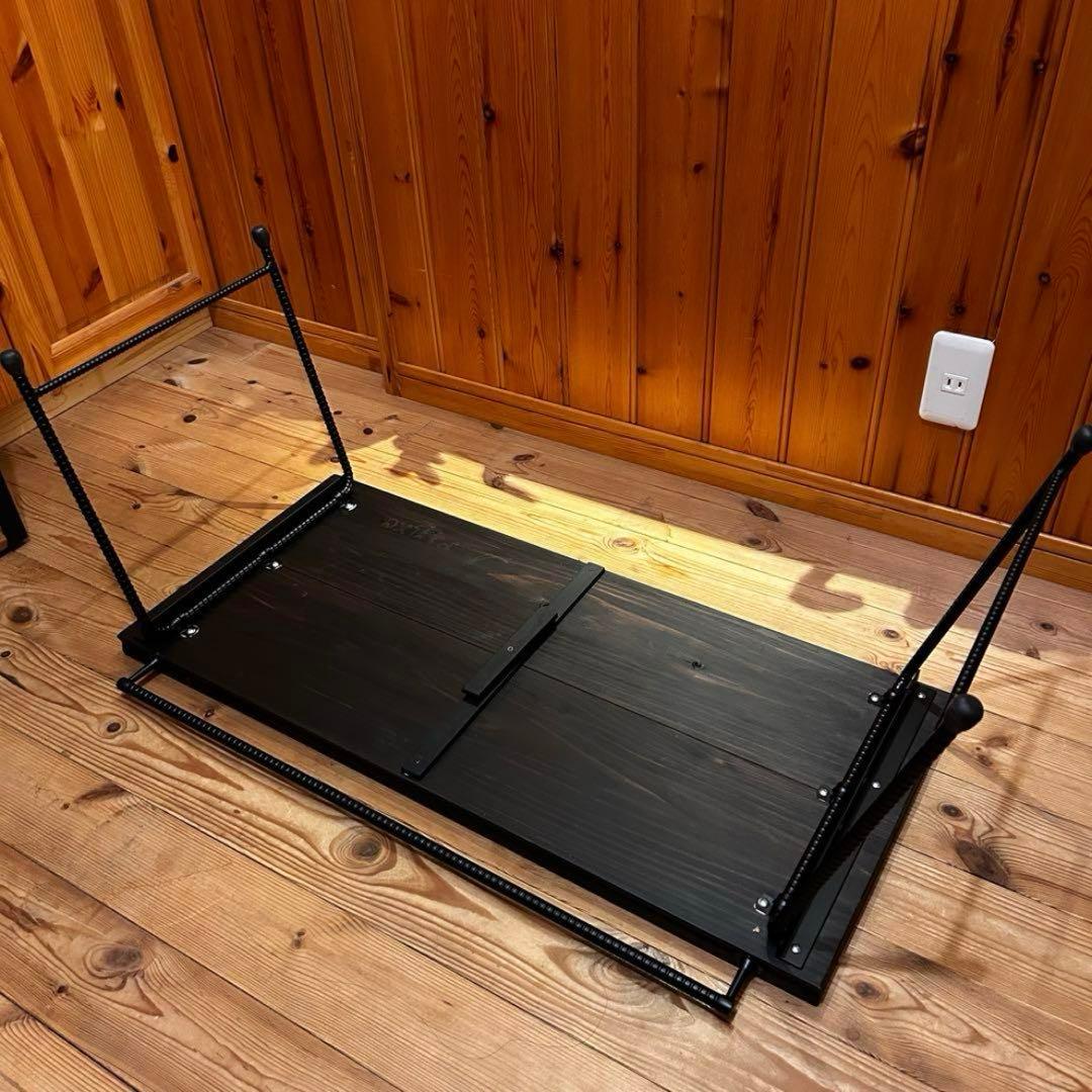 No.542 アイアンローテーブル オルテガテーブル　ネイティブ柄