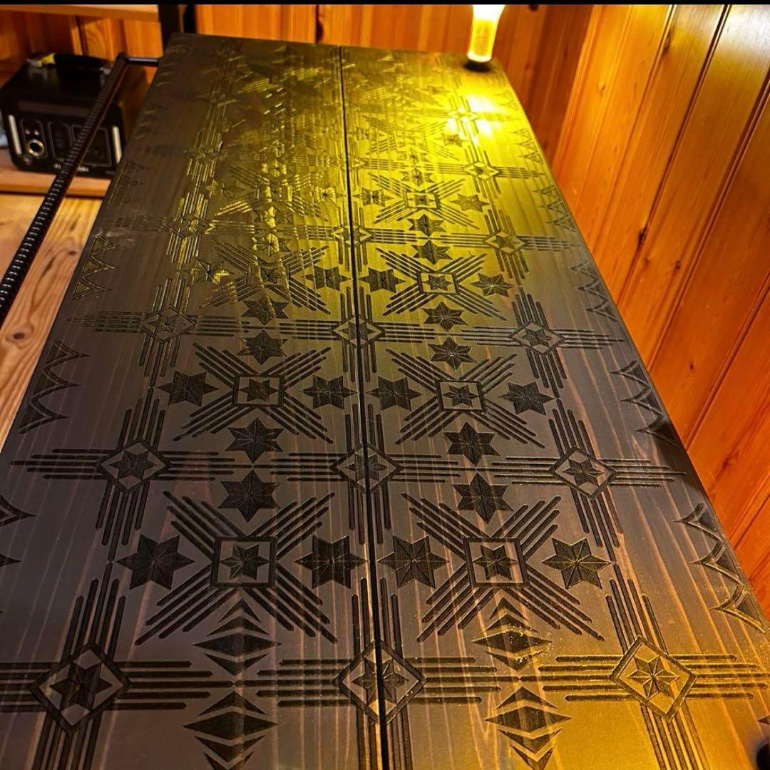 No.542 アイアンローテーブル オルテガテーブル　ネイティブ柄