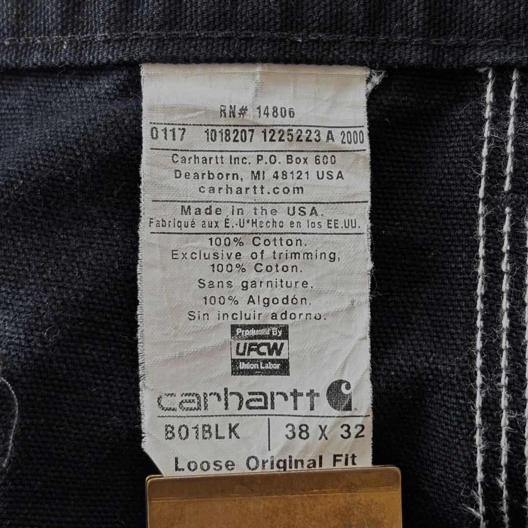 Carhartt ダブルニー ペインターパンツ USA製 ブラック W38