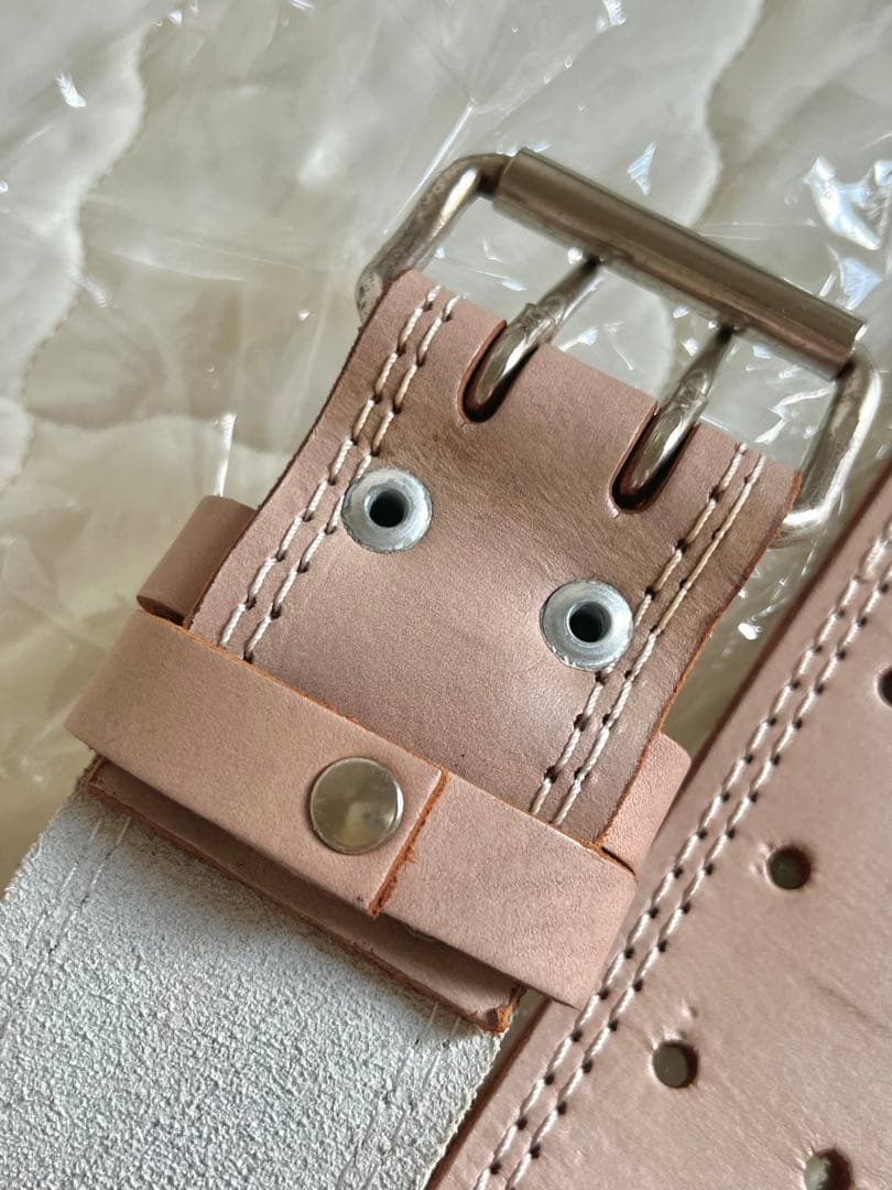 ゴールドジム EXレザーベルト レディース Sサイズ ナチュラルカラー