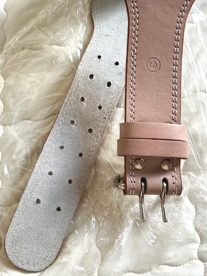 ゴールドジム EXレザーベルト レディース Sサイズ ナチュラルカラー