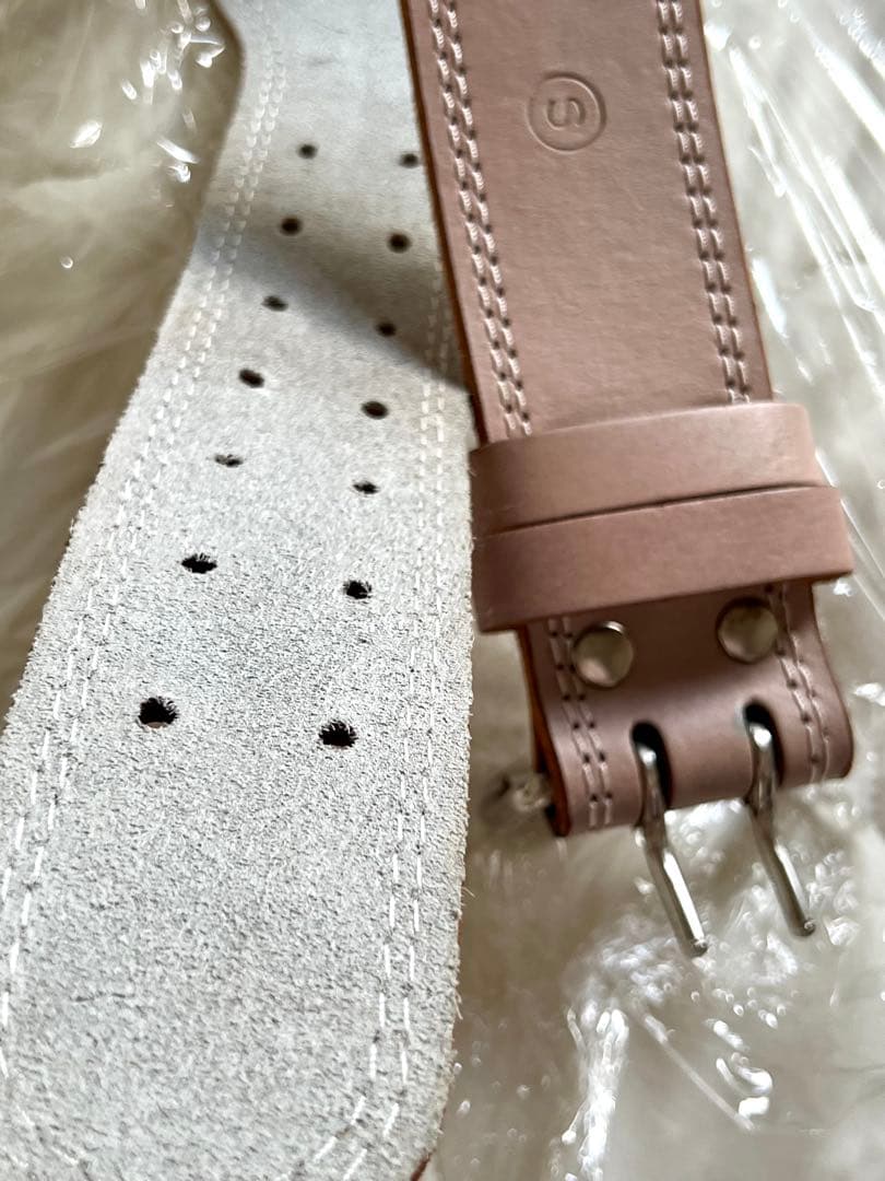 ゴールドジム EXレザーベルト レディース Sサイズ ナチュラルカラー