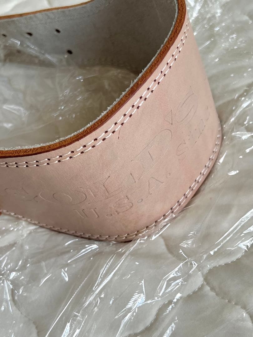 ゴールドジム EXレザーベルト レディース Sサイズ ナチュラルカラー