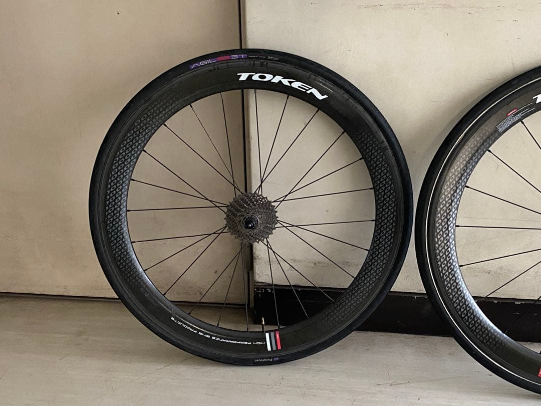 token t55 カーボンホイール リムブレーキ前後セット　リア訳あり