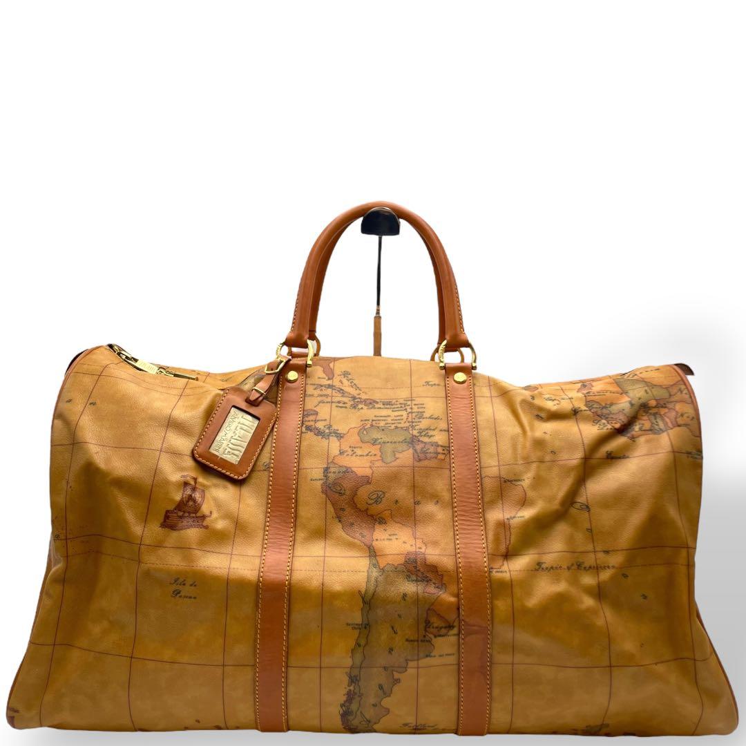 美品 PRIMA CLASSE ボストンバッグ PVC 地図柄 2way 大容量