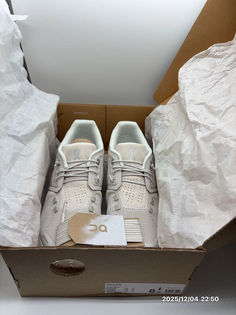 ON Cloud5 ランニングシューズ パール/ホワイト レディース 25cm