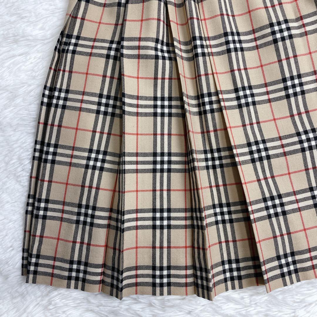極美品✨バーバリー 巻きスカート プリーツ ノバチェック ベルト 160A M