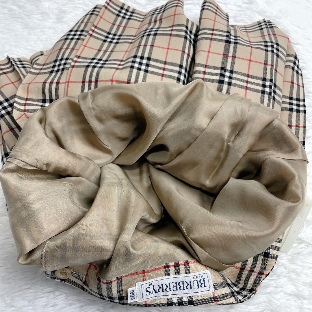 極美品✨バーバリー 巻きスカート プリーツ ノバチェック ベルト 160A M
