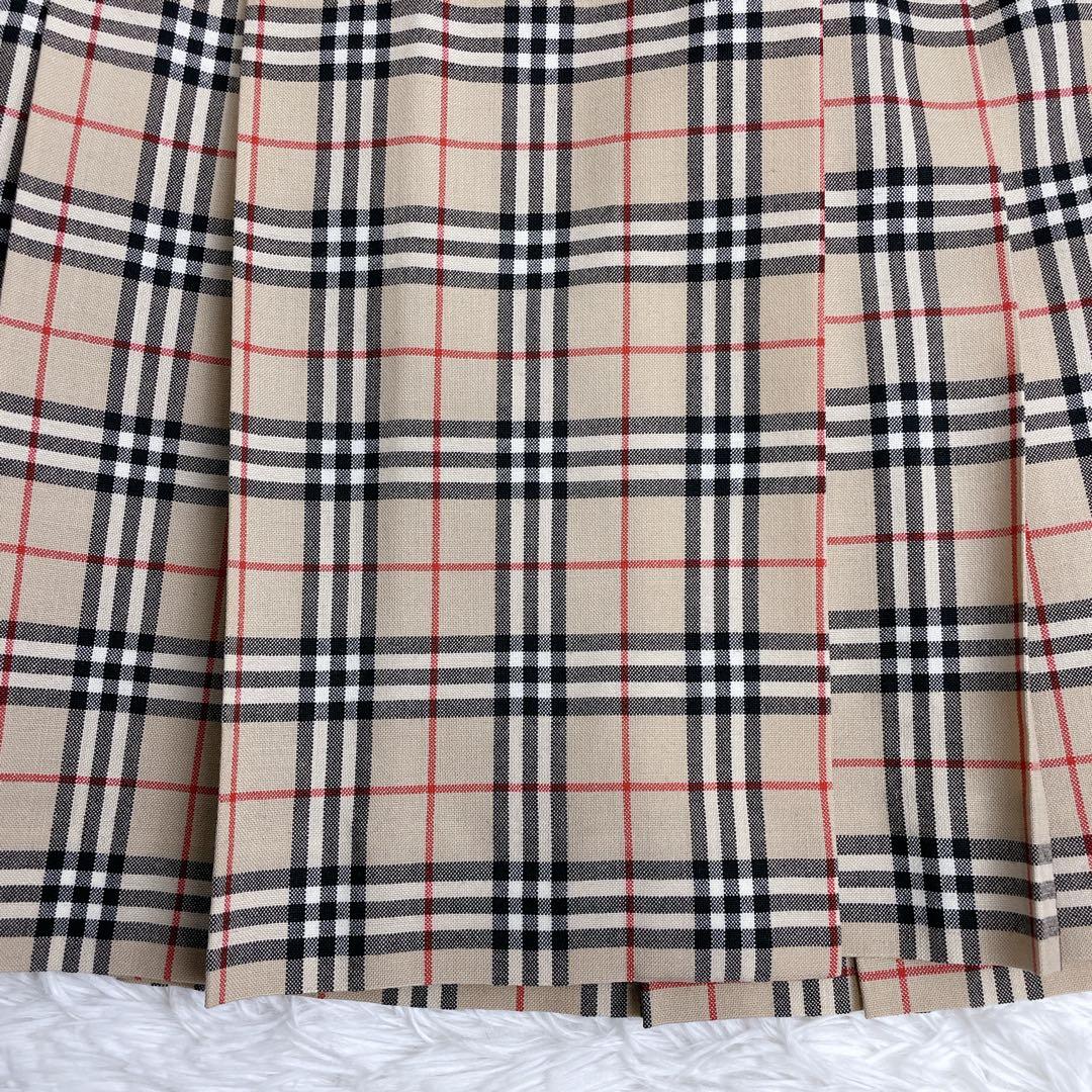 極美品✨バーバリー 巻きスカート プリーツ ノバチェック ベルト 160A M