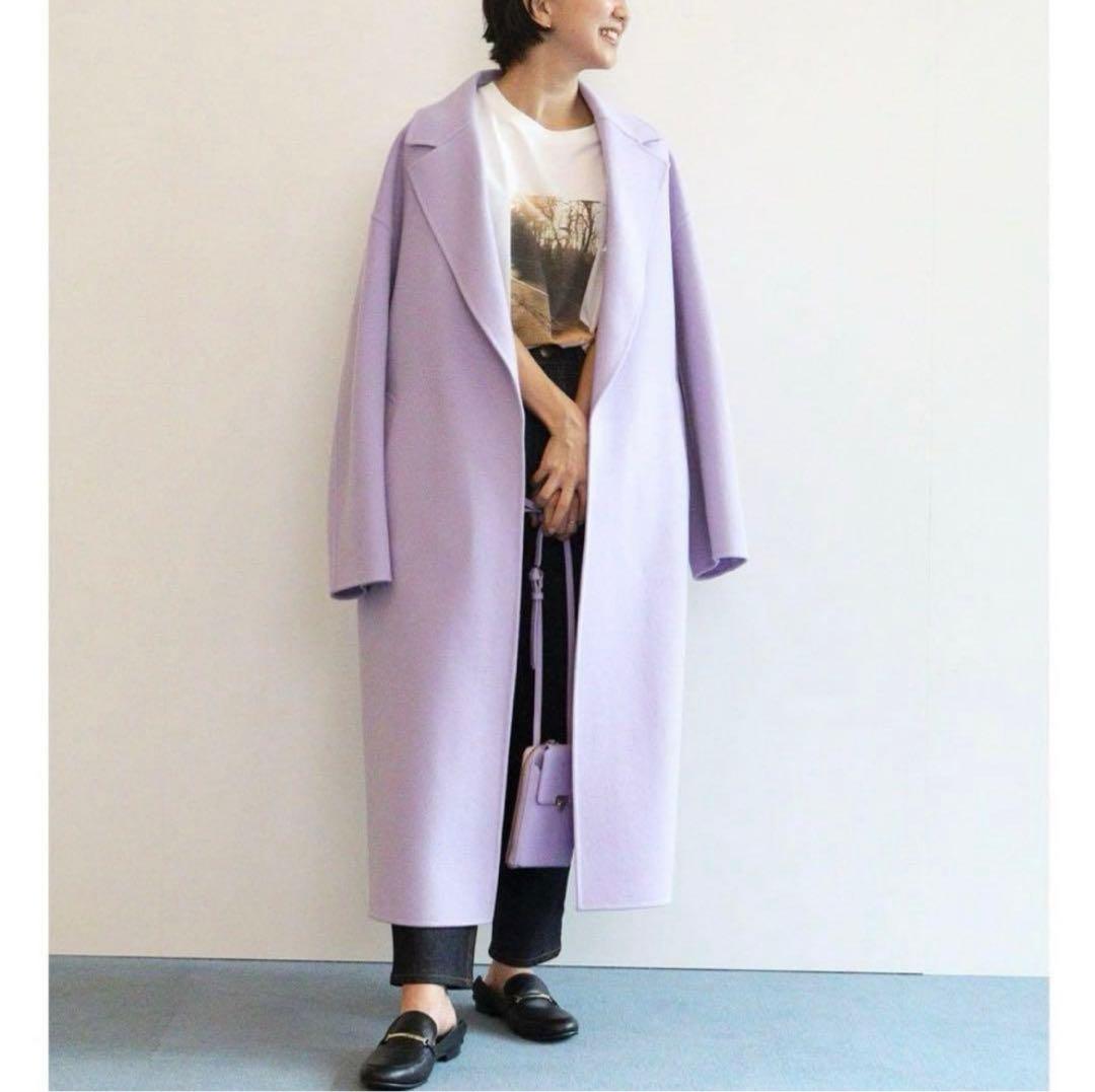 新春値下げ　極美品　23区 マンテコ社　ロング ウールコート　大きいサイズ46