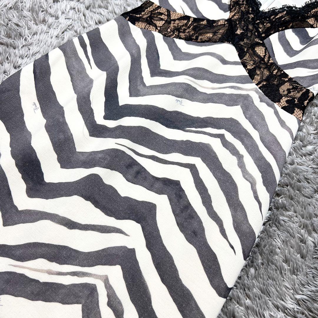 エミリオプッチ　キャップスリーブ ゼブラ ワンピースウール シルク S相当 美品