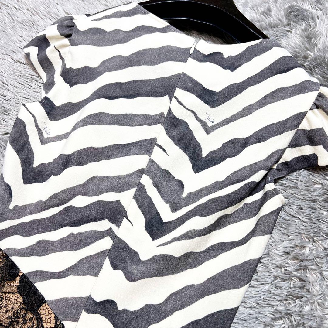 エミリオプッチ　キャップスリーブ ゼブラ ワンピースウール シルク S相当 美品