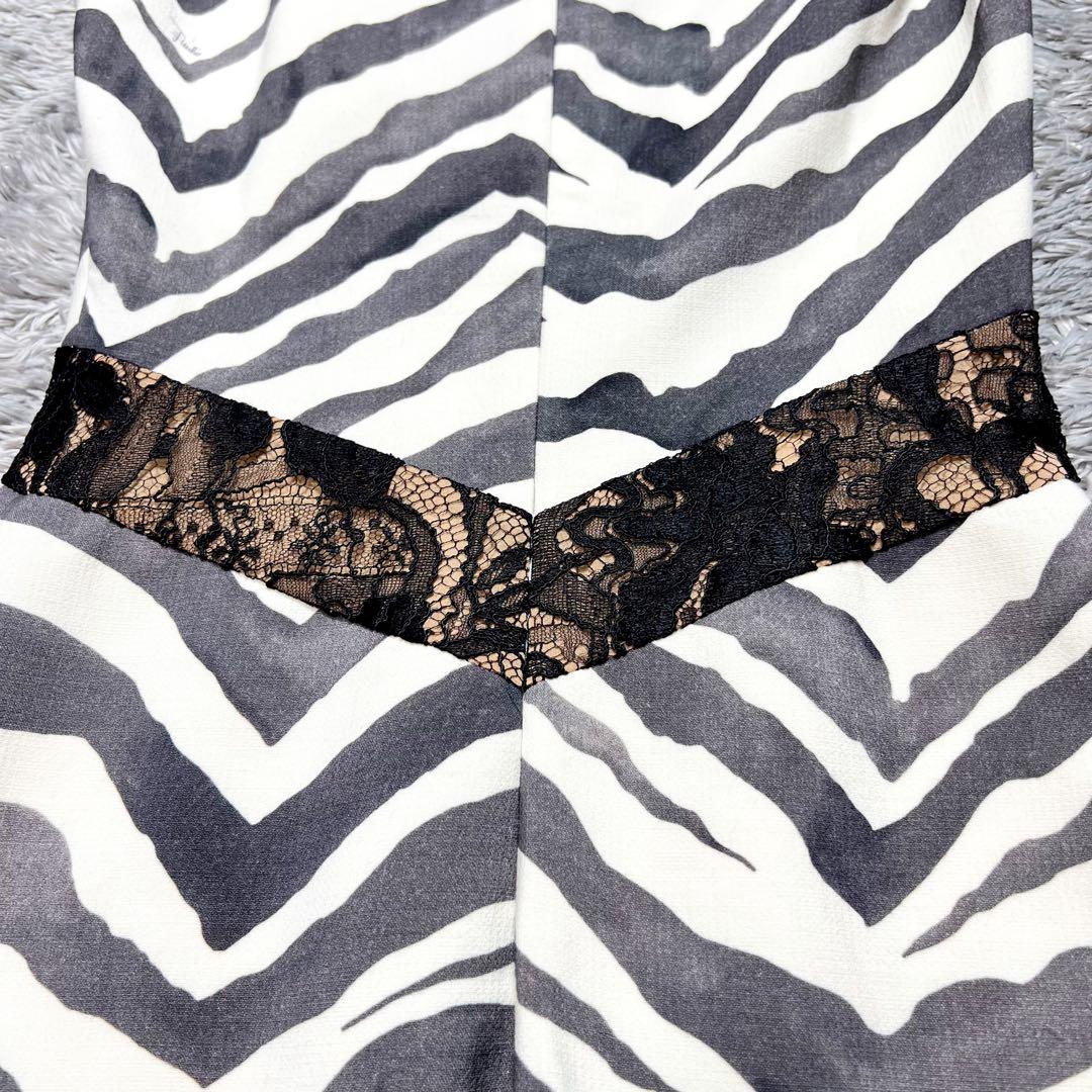 エミリオプッチ　キャップスリーブ ゼブラ ワンピースウール シルク S相当 美品