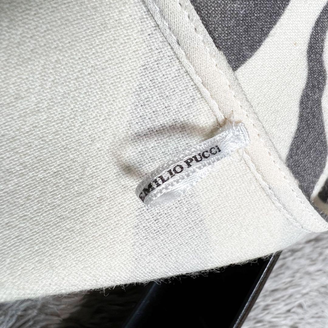 エミリオプッチ　キャップスリーブ ゼブラ ワンピースウール シルク S相当 美品