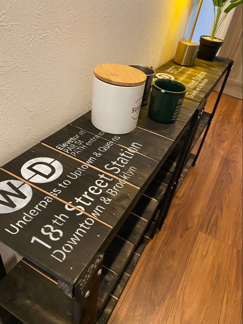 3段ラック　靴棚　飾り棚　ブルックリン