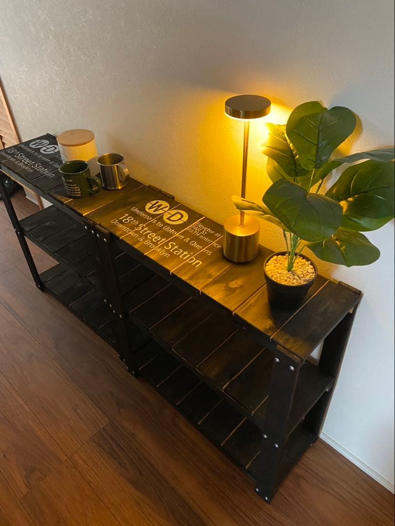 3段ラック　靴棚　飾り棚　ブルックリン