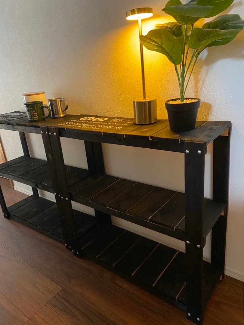 3段ラック　靴棚　飾り棚　ブルックリン