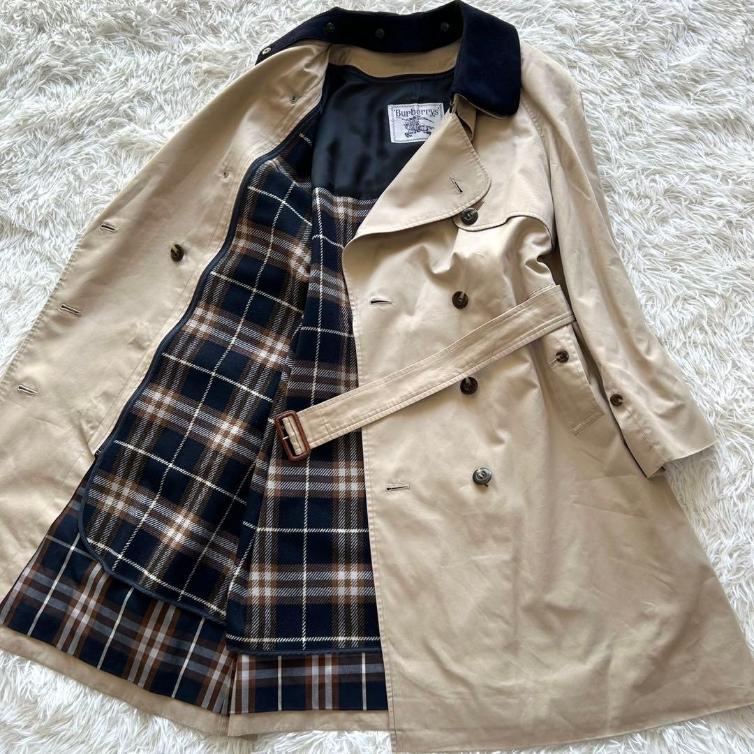 希少デザイン　バーバリー　トレンチコート　襟付き　ライナー　ベルト完備　ベージュ