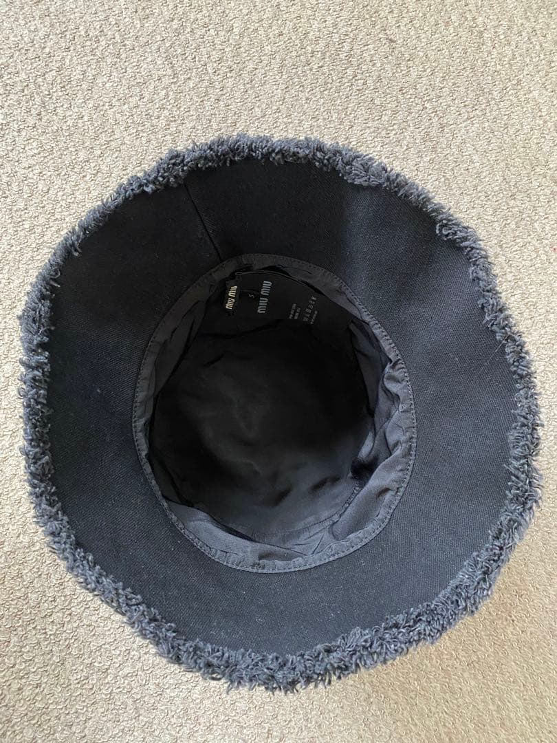 ミュウミュウMIU MIU ブラック バケットハット S