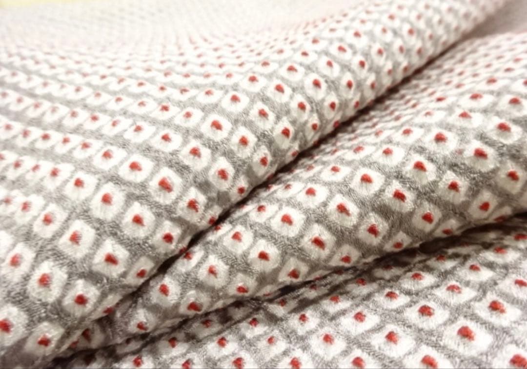 美品一部しつけ付き未使用豪華総絞り小紋グレー系トールサイズ