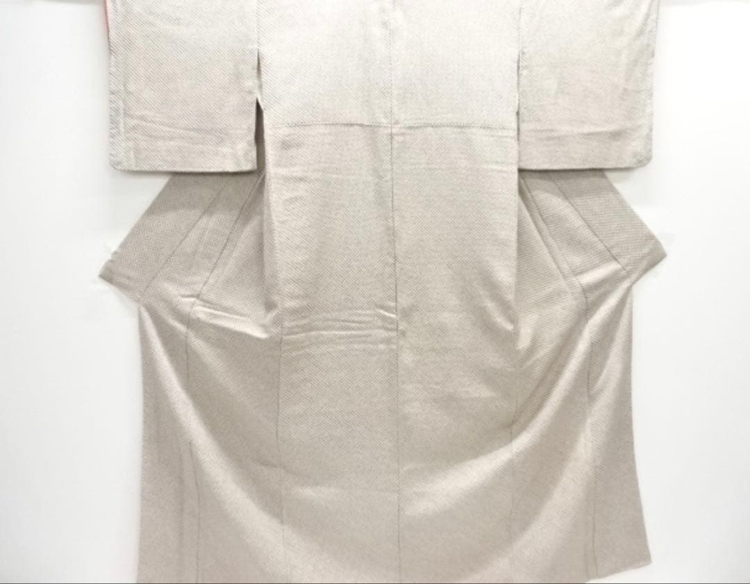 美品一部しつけ付き未使用豪華総絞り小紋グレー系トールサイズ