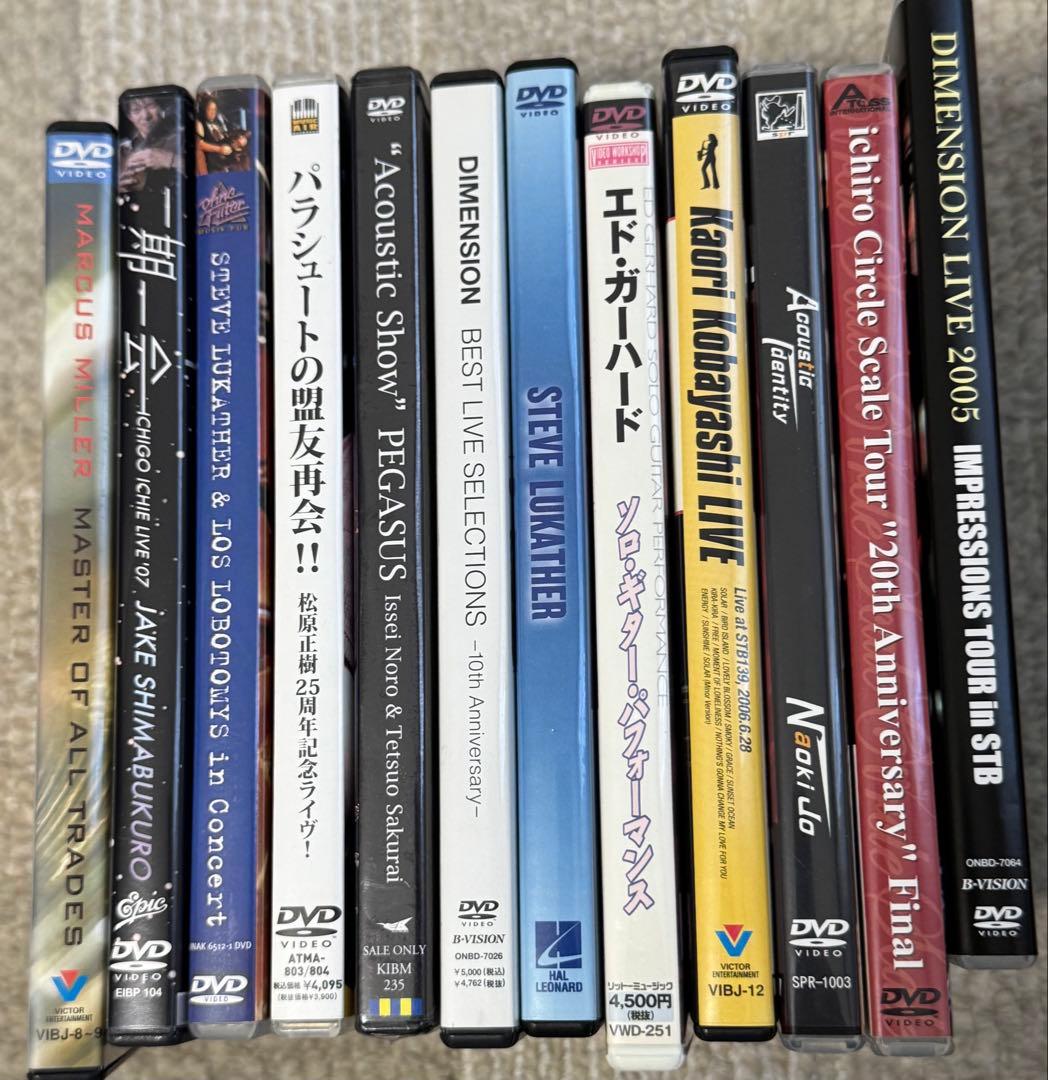 美品　音楽・ギターリスト・有名ロックバンド・ジェイクシマブクロなどDVD12本