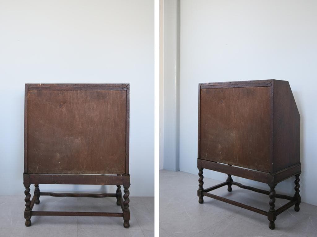 英国アンティーク木製ライティングビューロー/勉強机デスク/テーブル(89-150