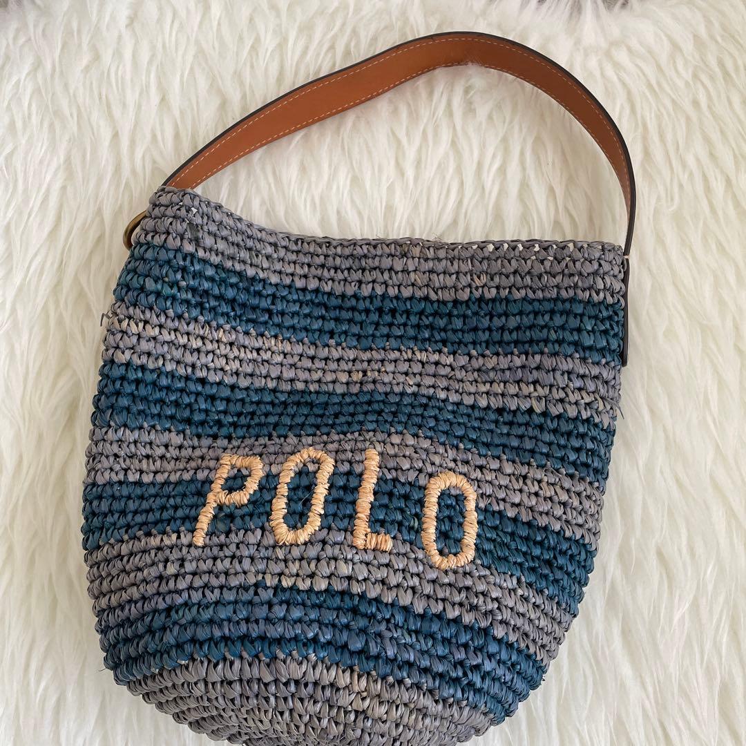 ポロラルフローレン　かごバッグ　ロゴ　カゴ　ハンドバッグ