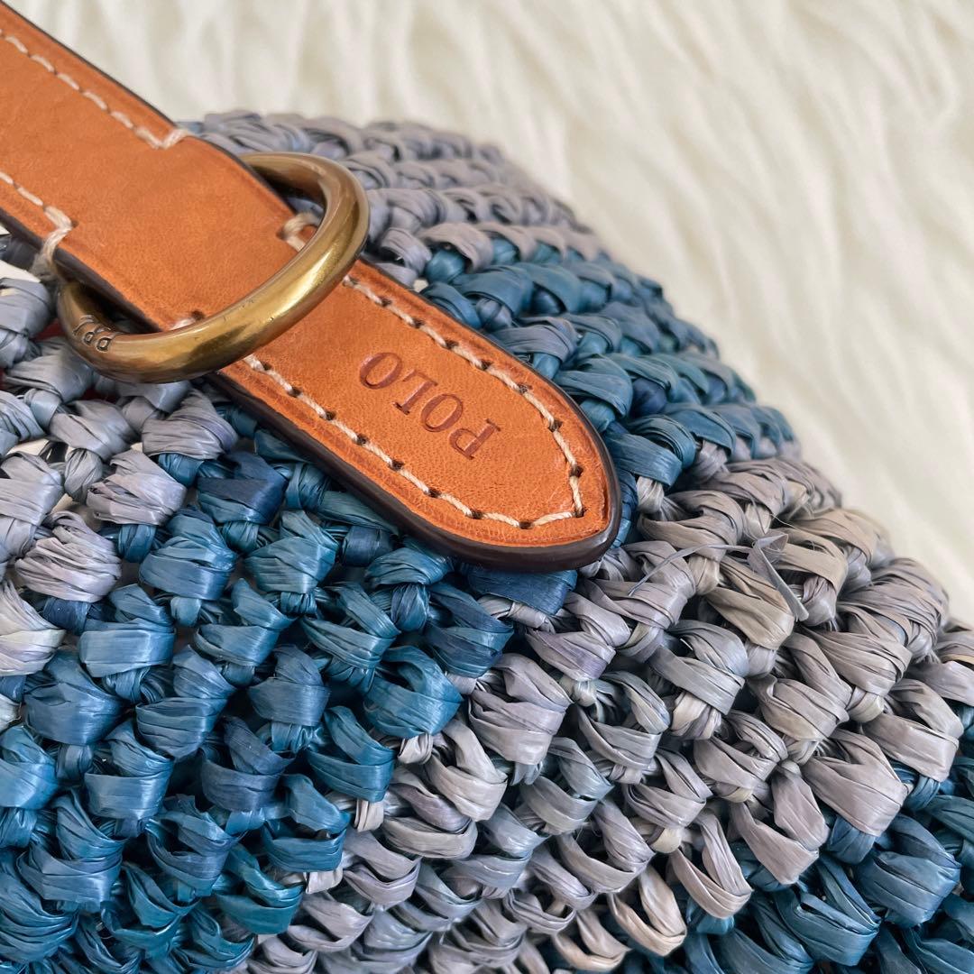 ポロラルフローレン　かごバッグ　ロゴ　カゴ　ハンドバッグ