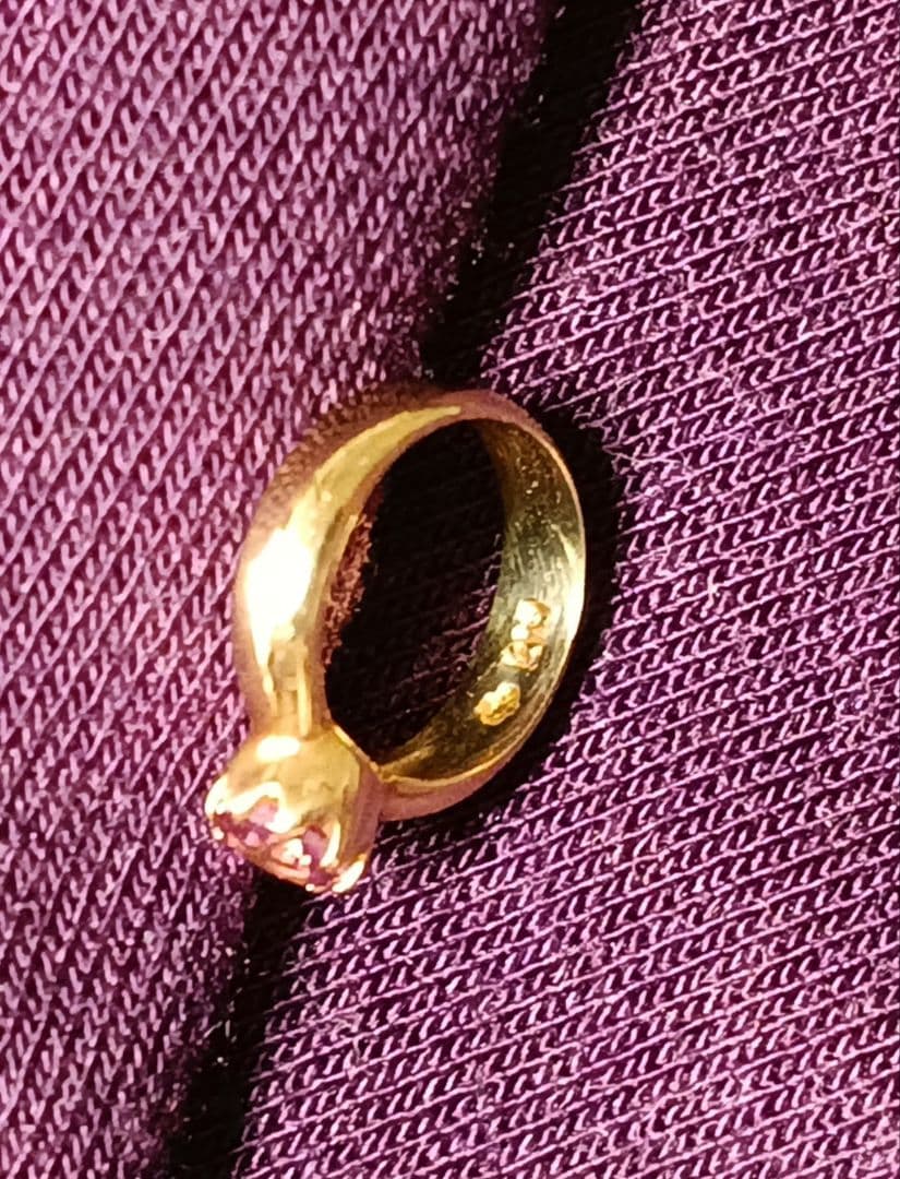 ジュエリーマキ K１８刻印 2月誕生石アメジスト ベビーリング　ペンダントトップ