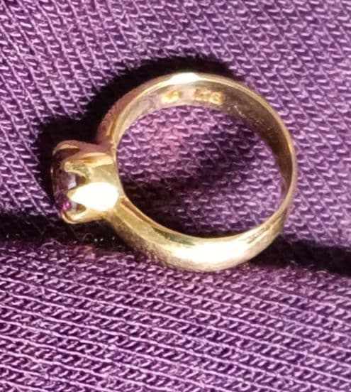 ジュエリーマキ K１８刻印 2月誕生石アメジスト ベビーリング　ペンダントトップ