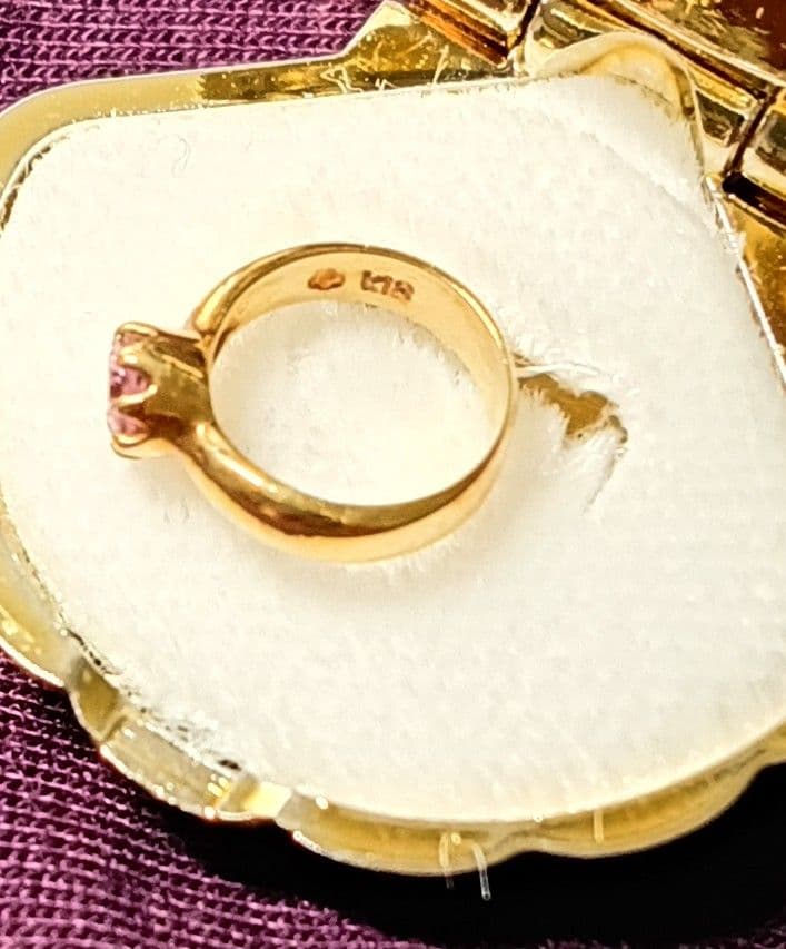 ジュエリーマキ K１８刻印 2月誕生石アメジスト ベビーリング　ペンダントトップ