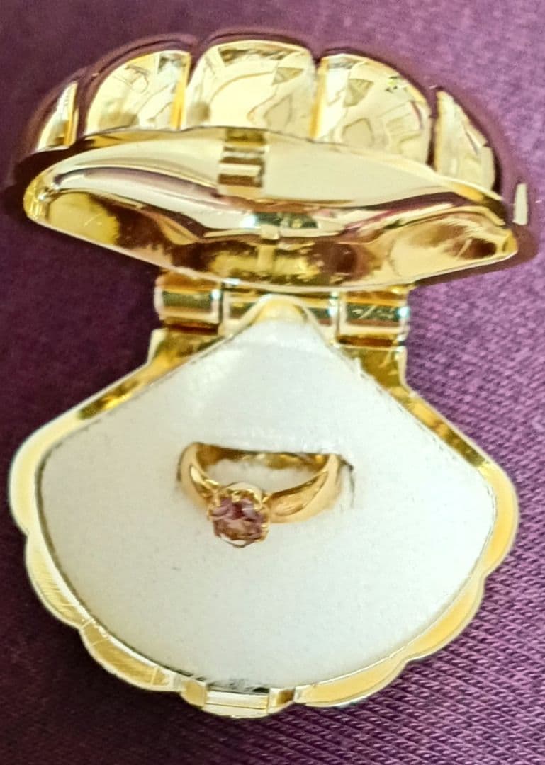 ジュエリーマキ K１８刻印 2月誕生石アメジスト ベビーリング　ペンダントトップ