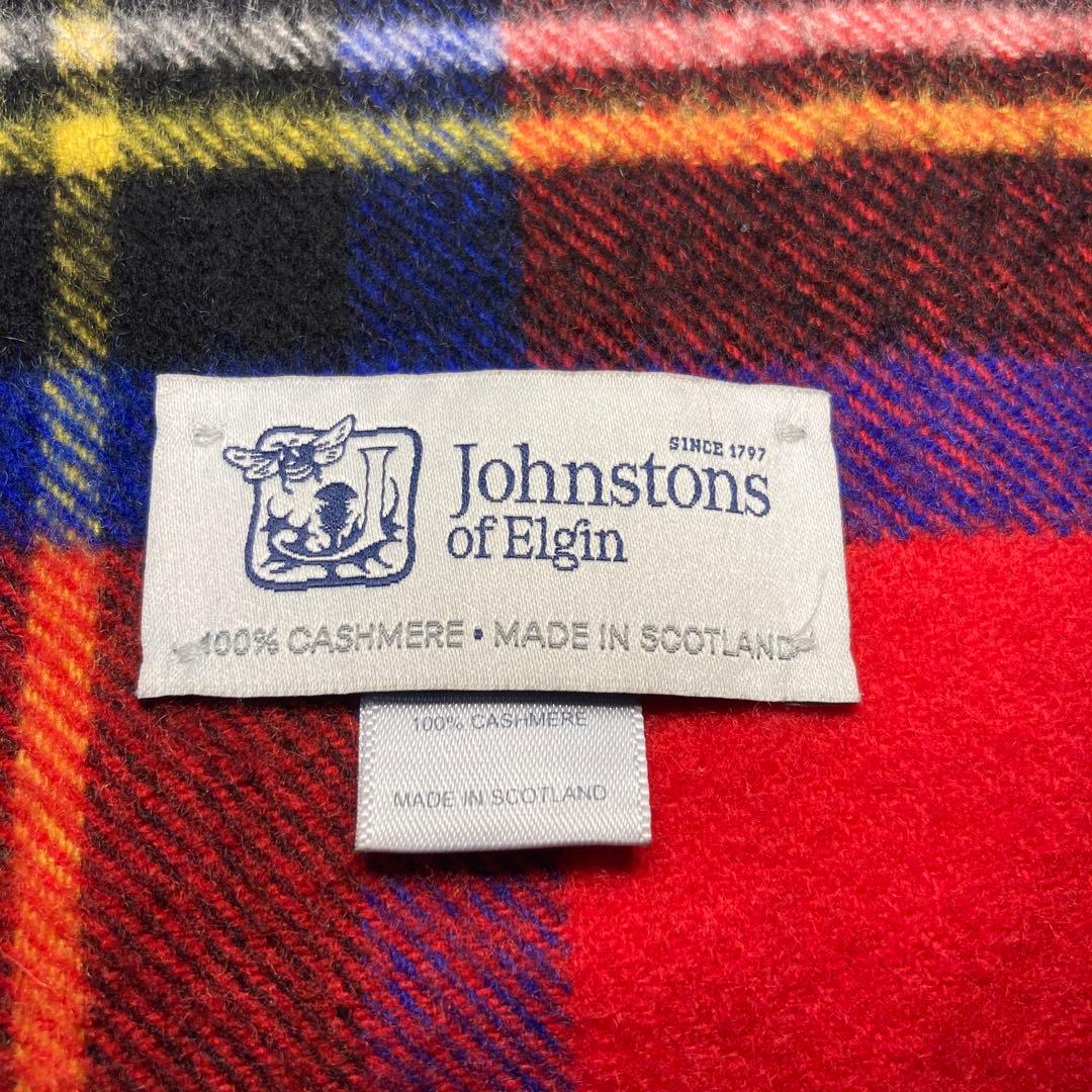 ジョンストンズ カシミヤ100％ 中判ストール ロイヤルチュワート