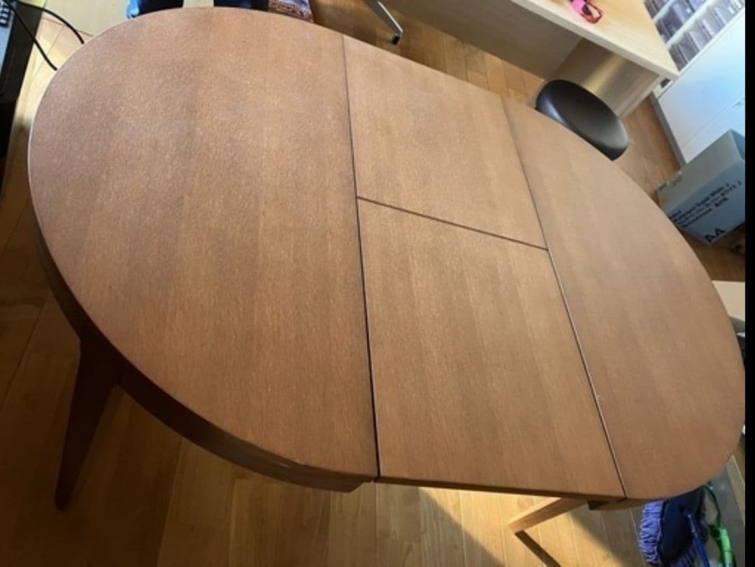 値下げしました!サイズが変わる、ラウンドテーブル木製円形テーブル